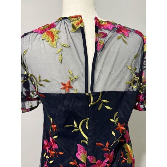 Trina Turk MWT Embroidered multicolor mesh top dress 4 - Picture 8 of 9